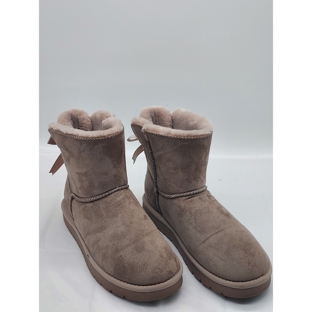 CAMEL CROWN ANKLE‎ BOOTS WOMENS BEIGE SIZE 8 NEVER WORN FAUX FUR INSIDE